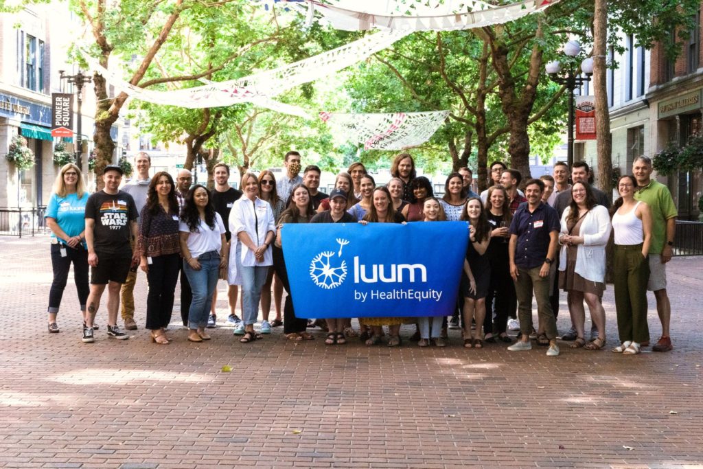 The Luum by HealthEquity team, part of a great place to work in Washington State, gathers for an annual summer event in Seattle, Washington. 